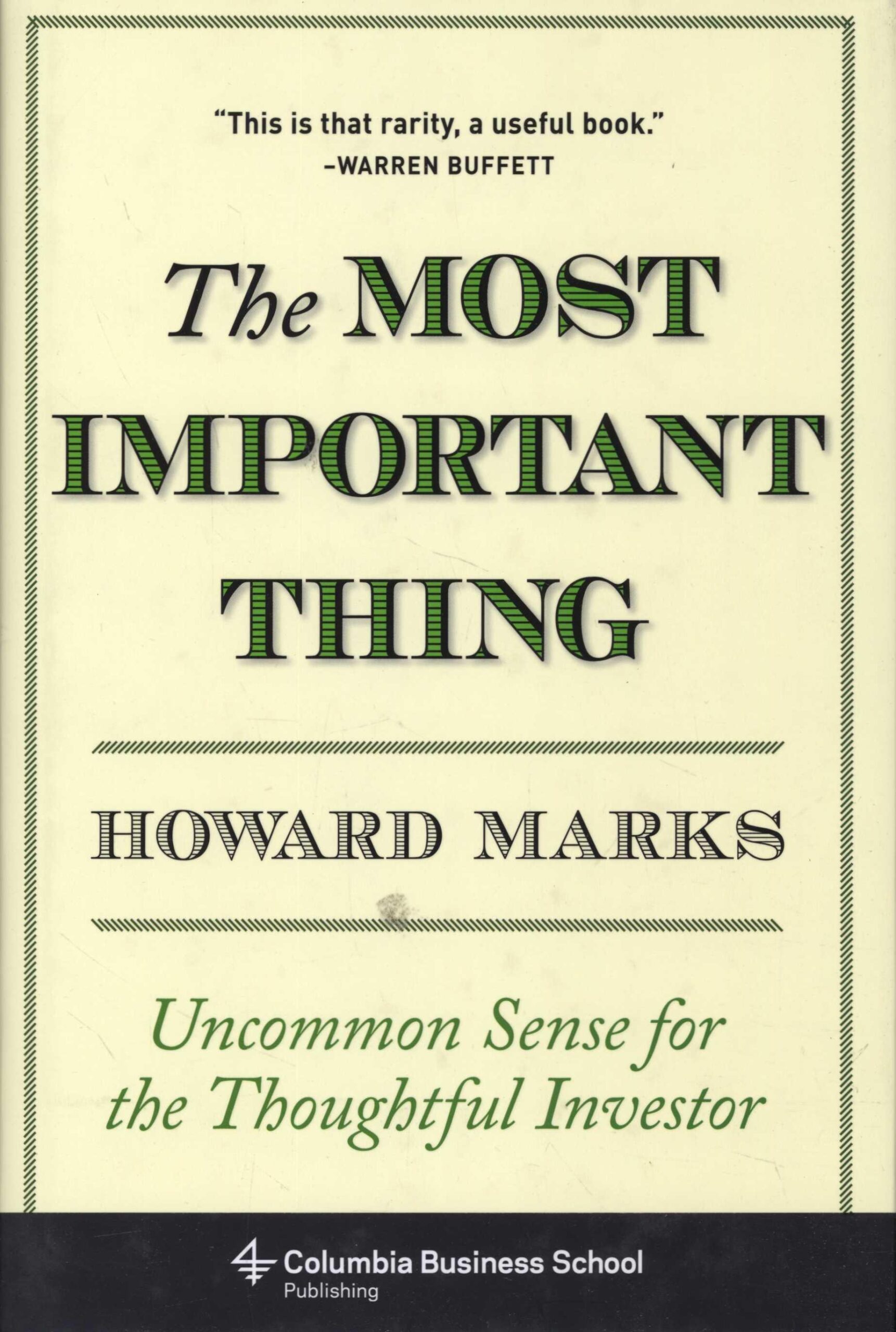 The Most Important Thing Book Cover